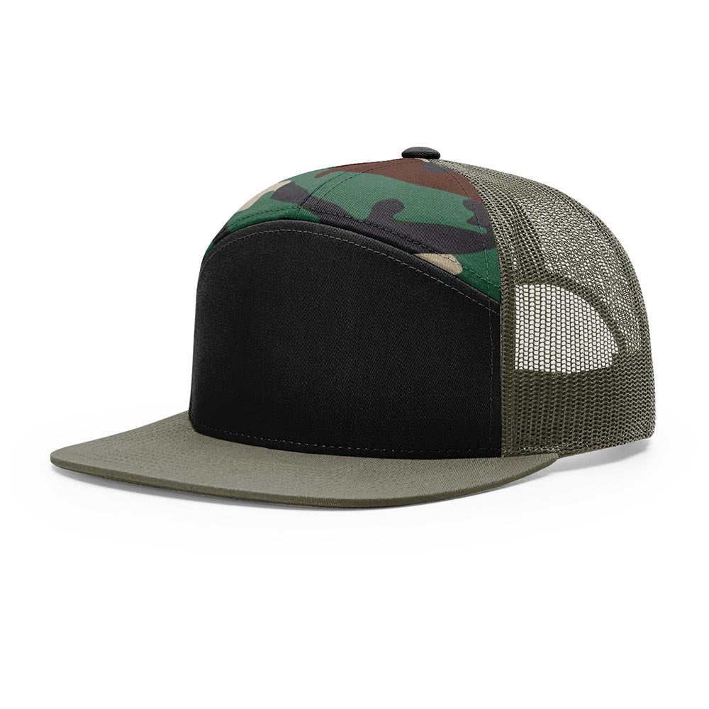 Richardson 168 7-Panel Custom Leather Patch Trucker Hat