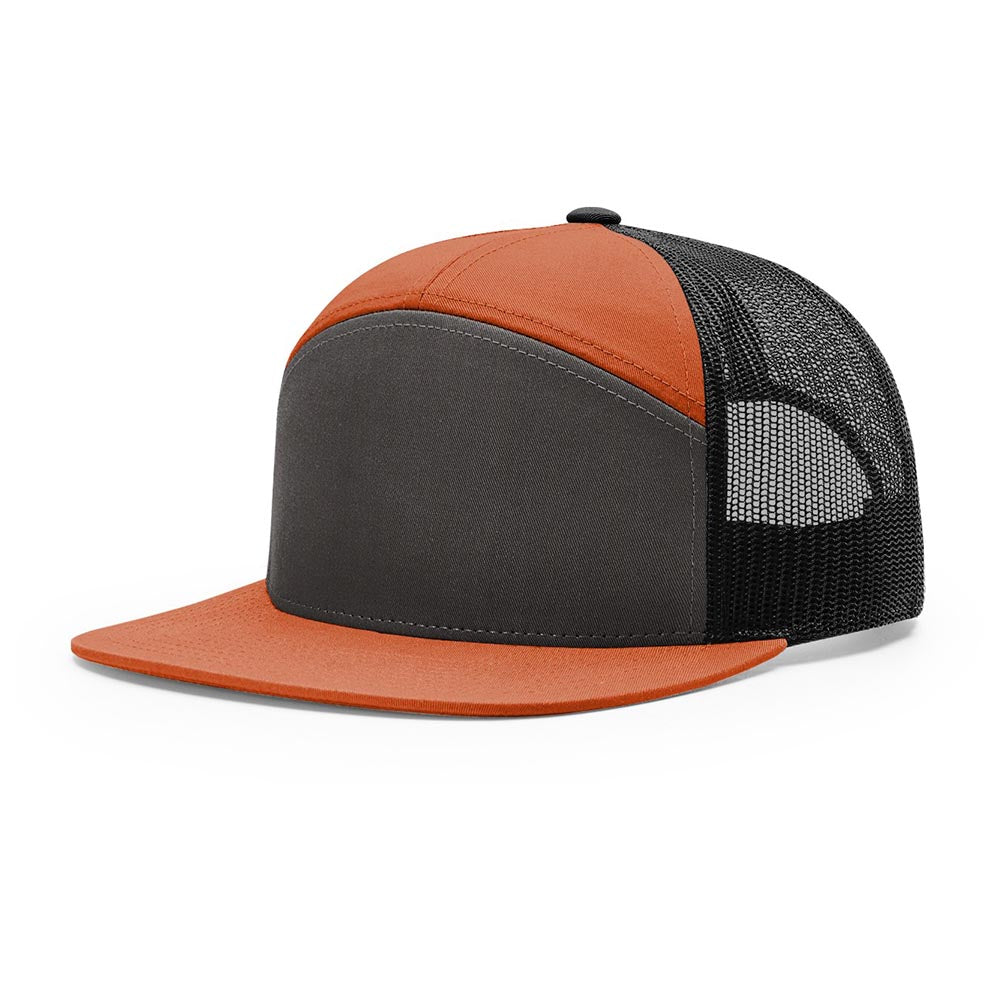 Richardson 168 7-Panel Custom Leather Patch Trucker Hat