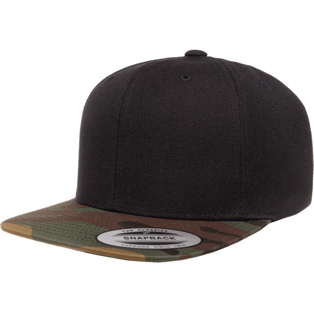 Yupoong 6089M Custom Leatherette Patch Premium Snapback Hat