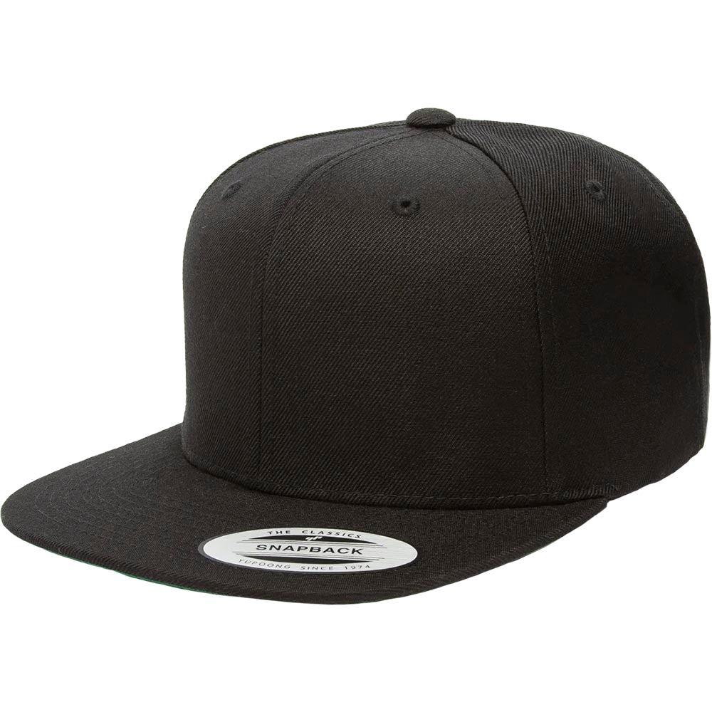 Yupoong 6089M Custom Leatherette Patch Premium Snapback Hat