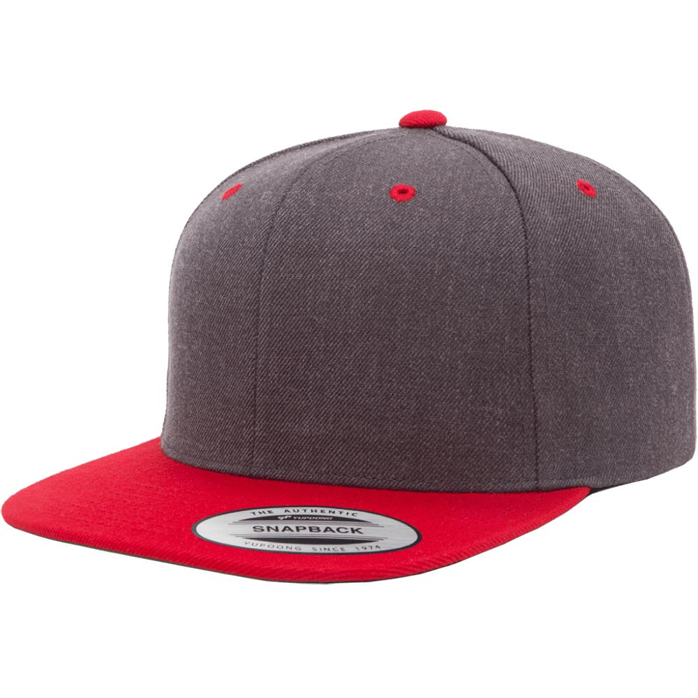 Yupoong 6089M Custom Leatherette Patch Premium Snapback Hat