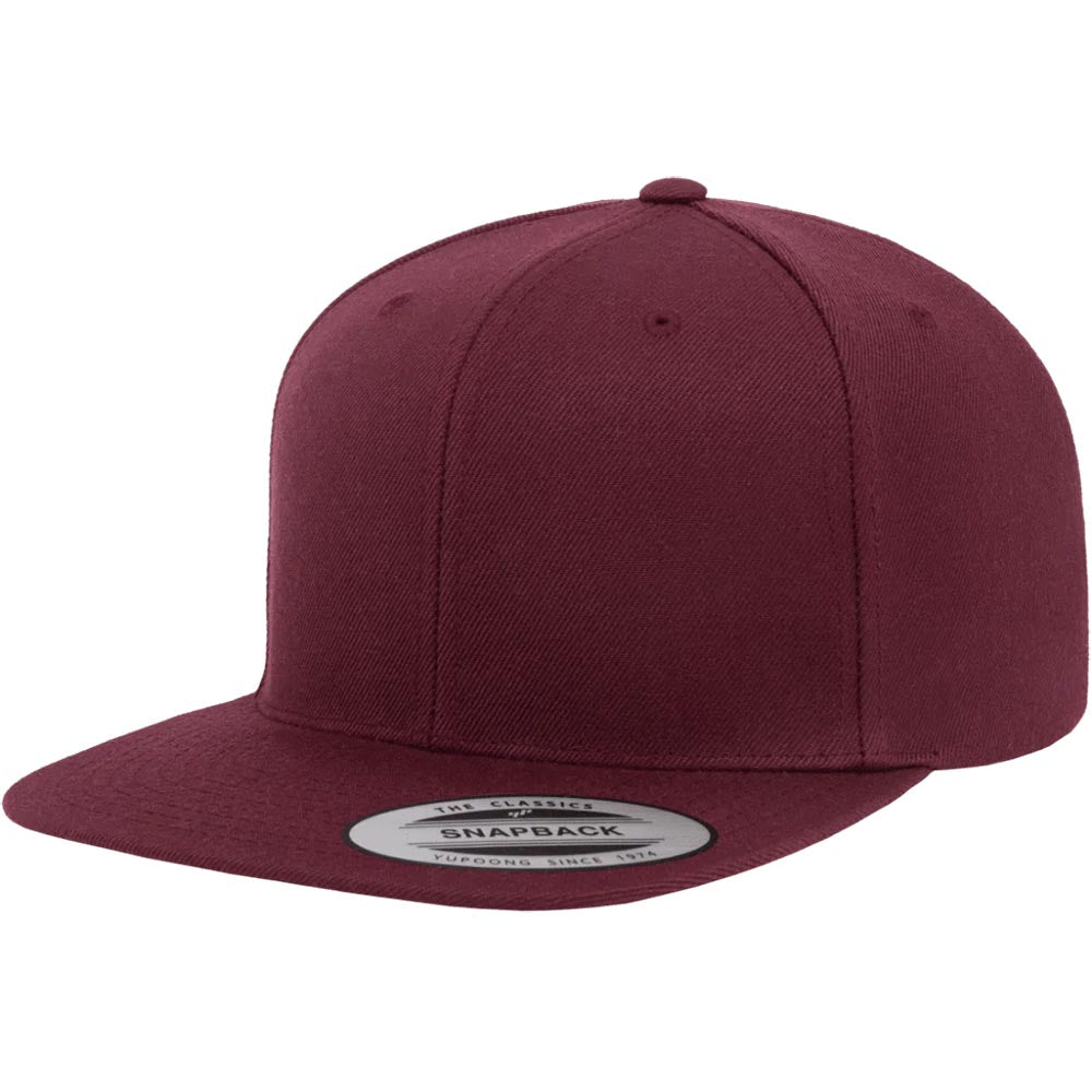 Yupoong 6089M Custom Leatherette Patch Premium Snapback Hat