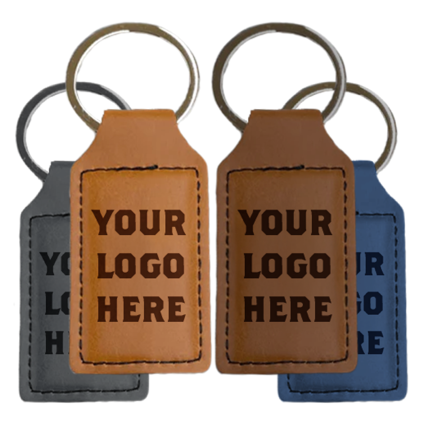 Laser Engraved Leatherette Keychain