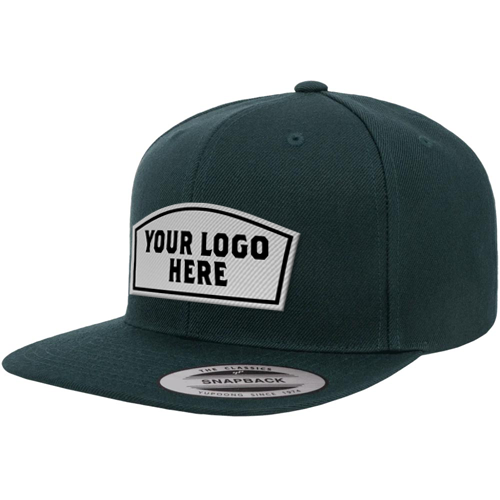 Yupoong 6089M Custom Leatherette Patch Premium Snapback Hat