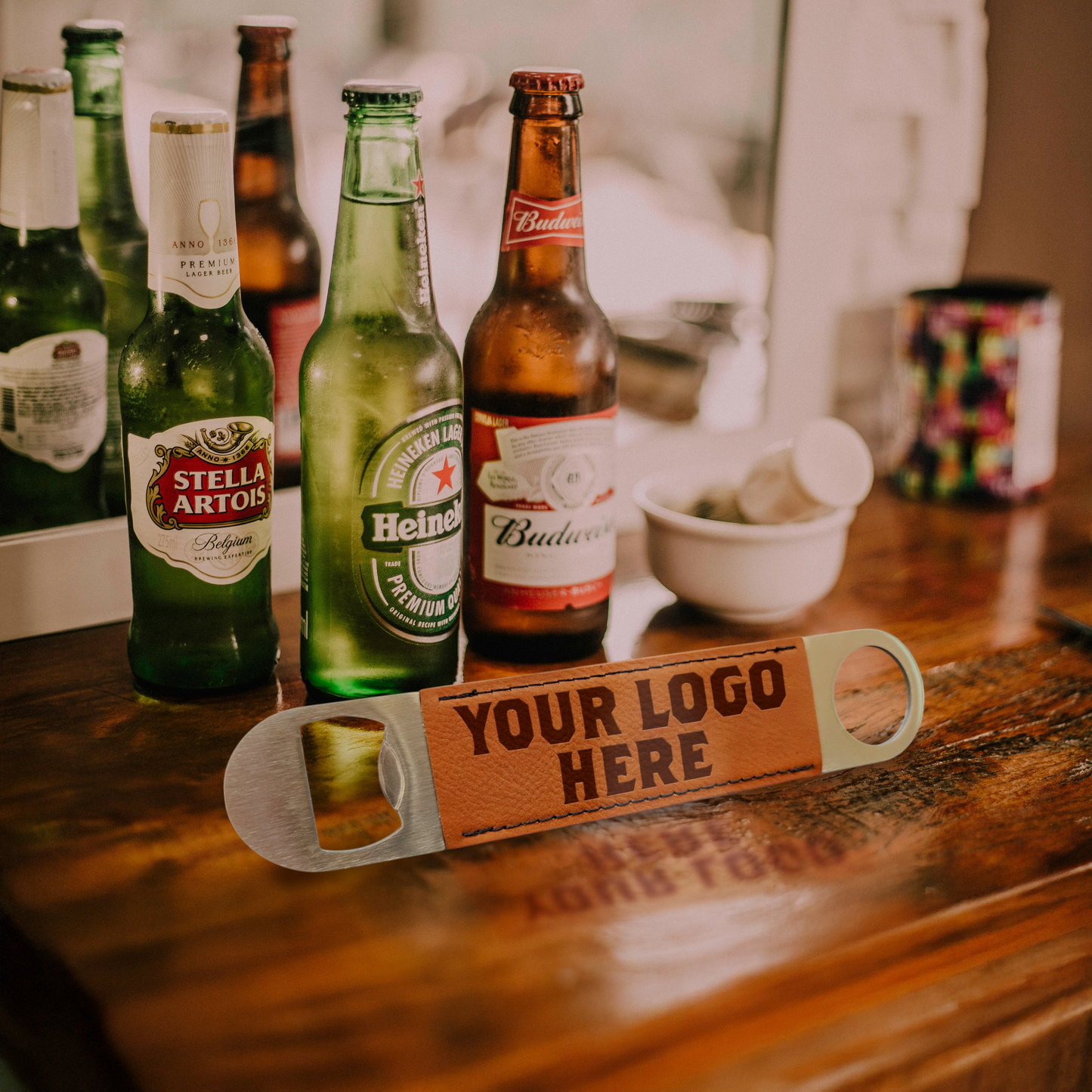 Laser Engraved Leatherette Bottle Opener