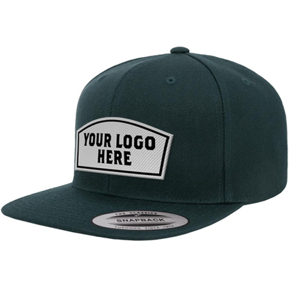 Yupoong 6089M Custom Leatherette Patch Premium Snapback Hat
